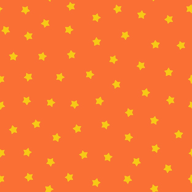 Patrón sin costuras naranja con estrellas amarillas