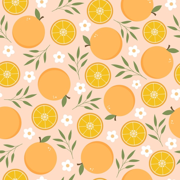 Patrón sin costuras naranja Ilustración vectorial de fondo Patrón sin costuras