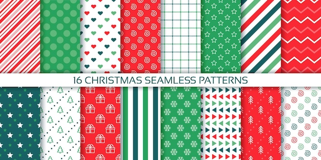 Patrón sin costuras de Navidad Establezca fondos de Navidad Ilustración vectorial