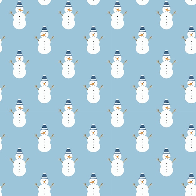 Patrón sin costuras de Navidad con fondo de muñeco de nieve