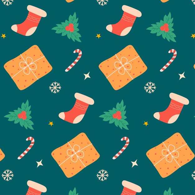 Patrón sin costuras de Navidad. Fondo de vacaciones de invierno de Navidad.