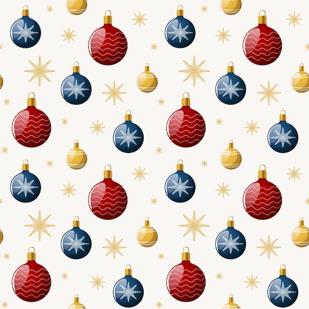 Patrón sin costuras de Navidad Juguetes de Año Nuevo Bolas Ilustración para embalaje de textiles y decoración