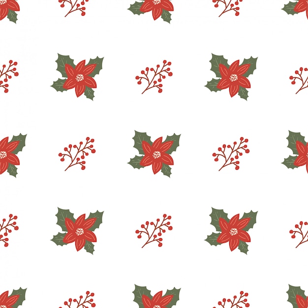 Patrón sin costuras de Navidad con muérdago