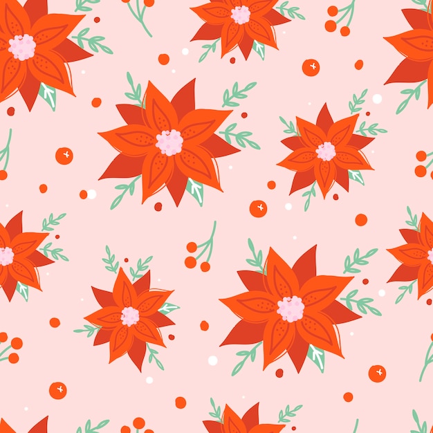 Patrón sin costuras de Navidad sobre fondo rosa