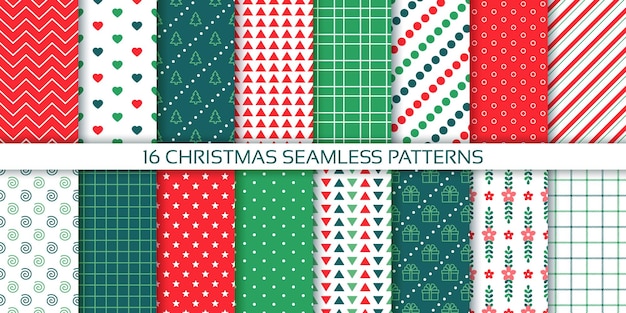 Patrón sin costuras de Navidad Xmas fondo vacaciones impresiones de Año Nuevo Conjunto de texturas de Navidad