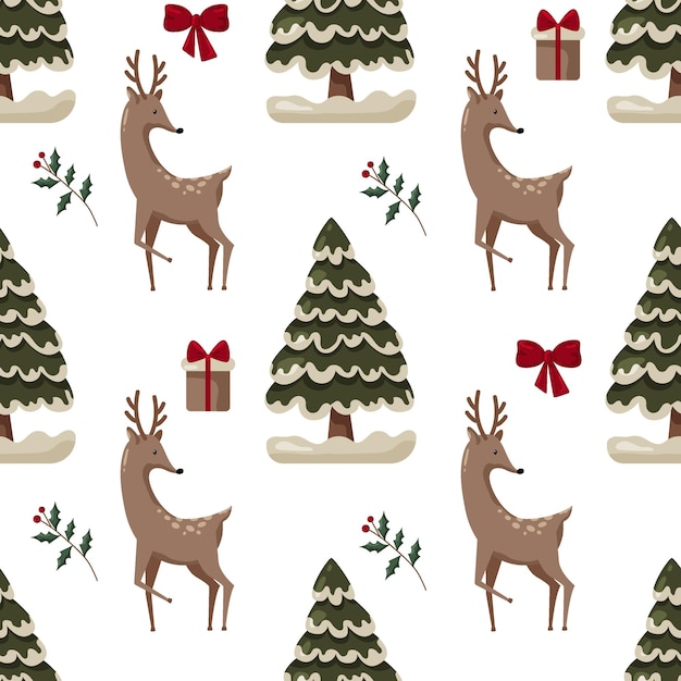 Patrón de costuras navideñas con regalos de decoración de árbol de santa