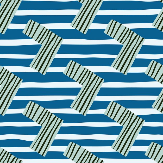 Patrón sin costuras para niños con esquinas en tonos azules. Fondo blanco con tiras.