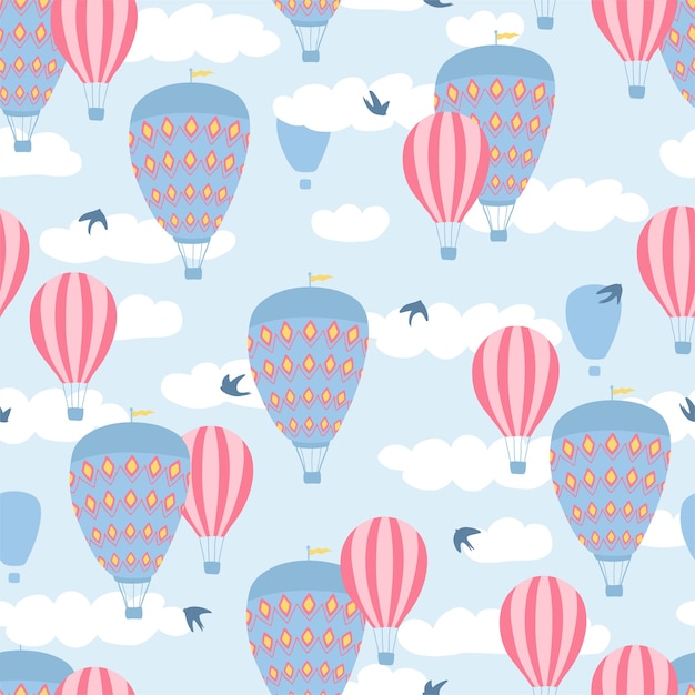 Patrón sin costuras para niños con globos de aire