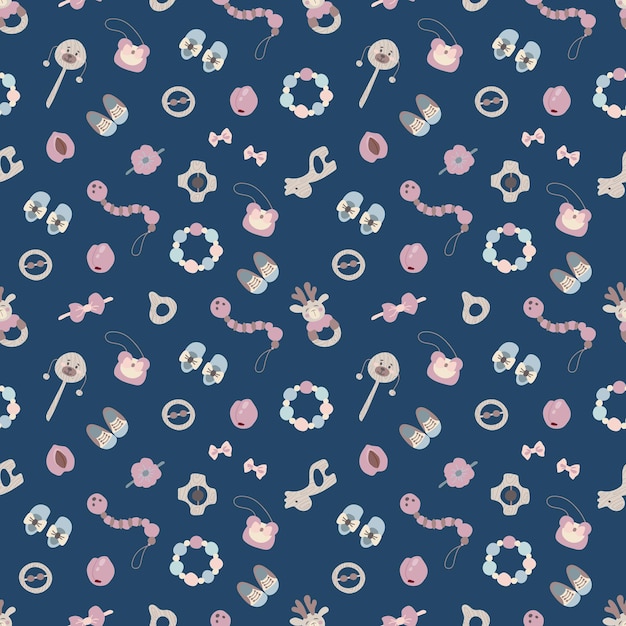 Patrón sin costuras para niños con juguetes Diseño de tejidos, textiles, papel tapiz y envases