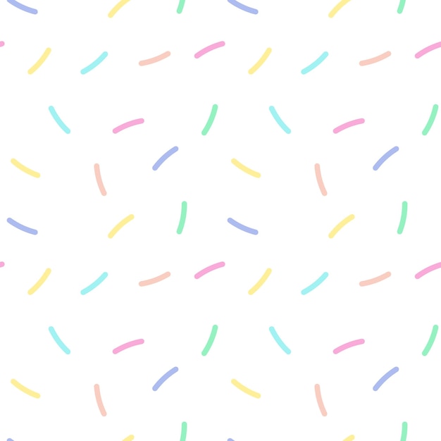 Patrón sin costuras para niños pequeños guiones multicolores sobre un fondo blanco