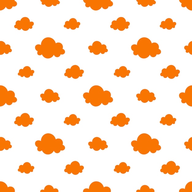 Patrón sin costuras con nubes naranjas