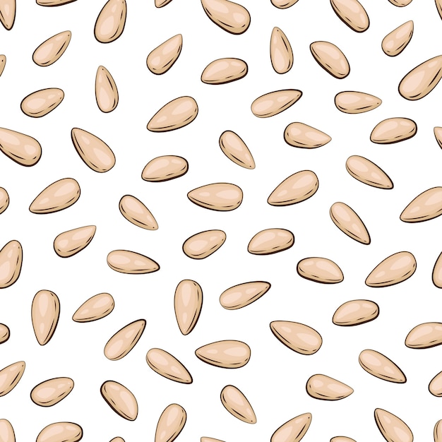 Patrón sin costuras de nueces Fondo de nueces de pino Concepto de alimentos orgánicos Patrón de nueces