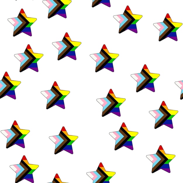 Patrón sin costuras con nueva bandera lgbt corazones texto flor y bandera Orgullo gay Mes del orgullo Amor lgbtq