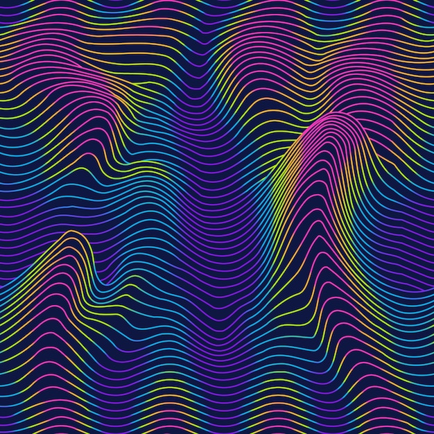 Patrón sin costuras de onda coloreada