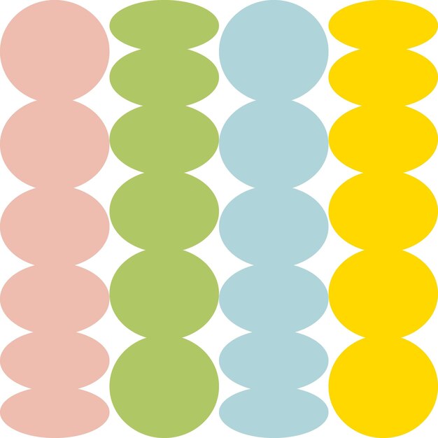 Patrón sin costuras de onda con figuras primitivas circulares y ovaladas Impresión de diseño suizo para papel textil y tela Ilustración de vector de fondo abstracto