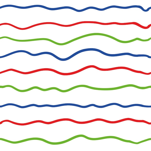 Patrón sin costuras de onda de línea vectorial
