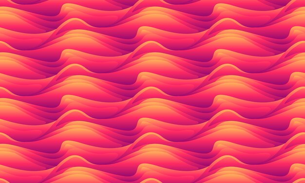 Patrón sin costuras con ondas de colores Fondo abstracto ondulado en colores de moda Ilustración vectorial