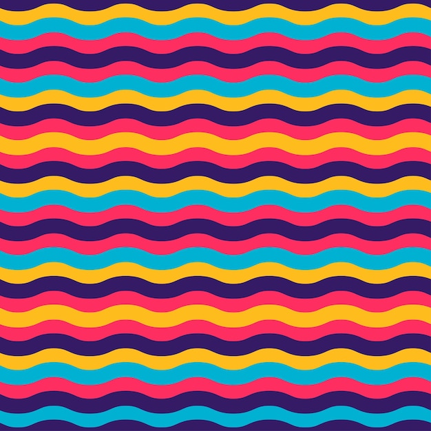Patrón sin costuras de ondas coloridas Diseño minimalista e infantil para papel tapiz textil de tela