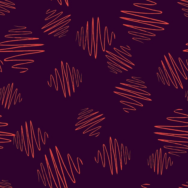 Patrón sin costuras de ondas sonoras. fondo de ondas curvas. textura repetida en estilo garabato para tela, papel de envolver, papel tapiz, tejido. ilustración vectorial