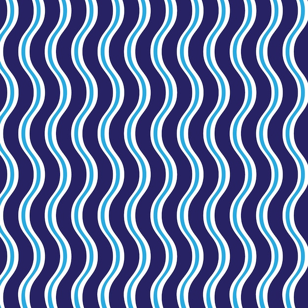 Patrón sin costuras ondulado en azul y blanco