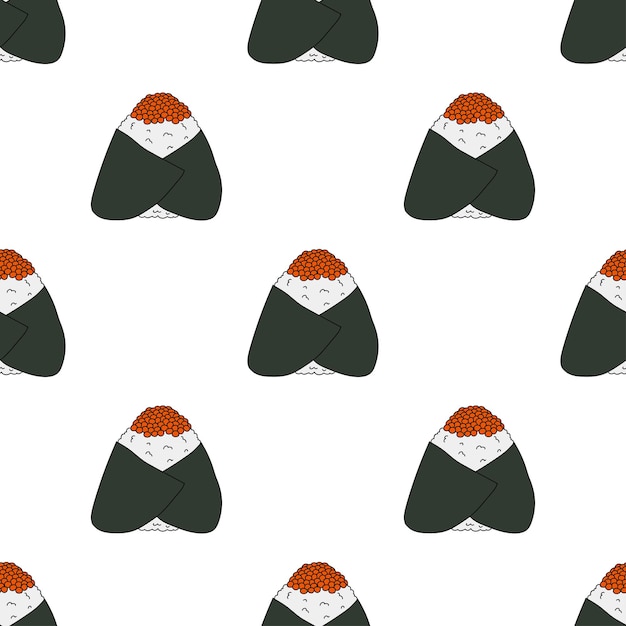 Patrón sin costuras con onigiri para papel de embalaje de impresión decorativa papel tapiz de menú y tela