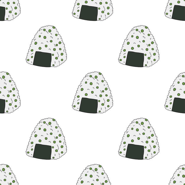 Patrón sin costuras con onigiri para papel de embalaje de impresión decorativa papel tapiz de menú y tela