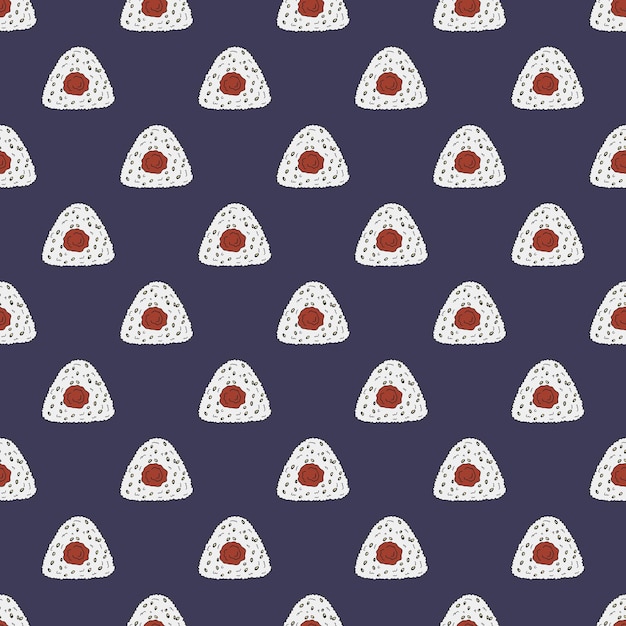 Patrón sin costuras con onigiri para papel de embalaje de impresión decorativa papel tapiz de menú y tela