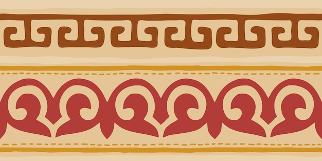 Patrón sin costuras, origen étnico sobre el tema del arte escita y turco, diseño vectorial