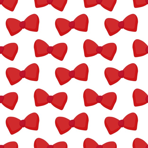 Patrón sin costuras con pajaritas rojas sobre fondo blanco Accesorio clásico elegante.