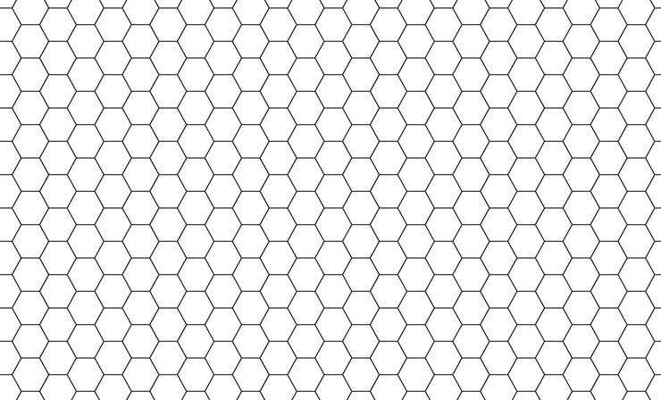 Vector patrón sin costuras de panal hexagonal rejilla de nido de abeja textura sin costuras textura de celda hexagonal formas hexagonales de miel de abeja ilustración vectorial sobre fondo blanco