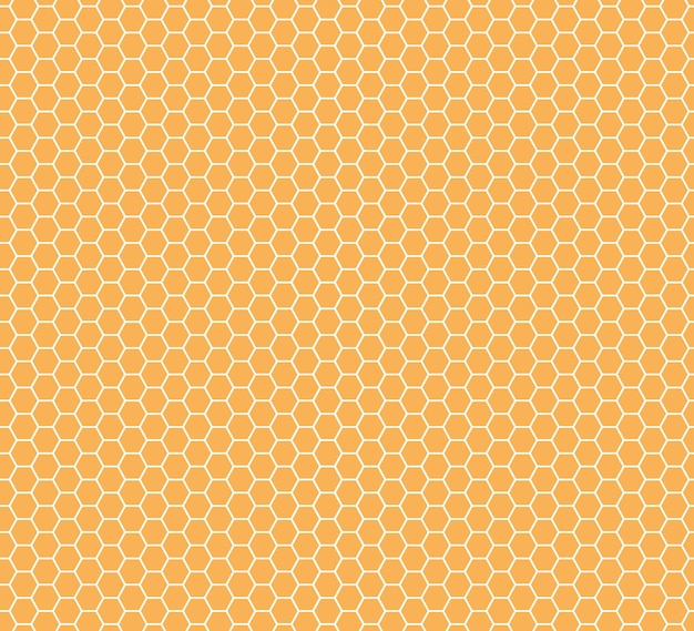 Patrón sin costuras de panal hexagonal textura sin costuras de rejilla de nido de abeja textura de celda hexagonal amarilla formas hexagonales de miel de abeja ilustración vectorial sobre fondo blanco