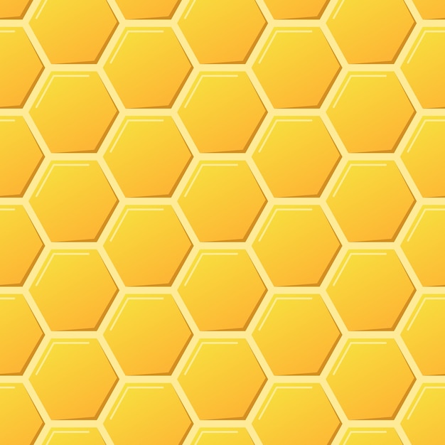 Patrón sin costuras de panal Patrón sin costuras de panal amarillo geométrico abstracto Patrón hexagonal Ilustración vectorial
