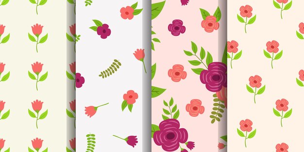 Patrón sin costuras con paquete de papel digital floral floral siesta