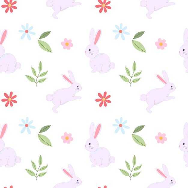 patrón sin costuras de Pascua con conejos