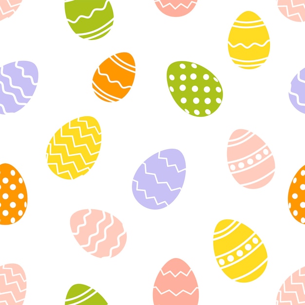 Patrón sin costuras de Pascua con huevos coloridos Ilustración vectorial