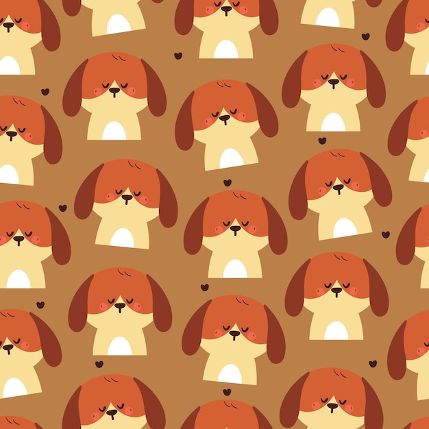 patrón sin costuras patrón animal de cachorro de dibujos animados lindo para fondo de papel tapiz y papel de envoltura de regalo