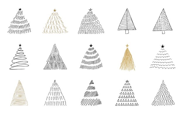 patrón sin costuras patrón de año nuevo árboles de Navidad copos de nieve estilo de fondo envoltura de regalos