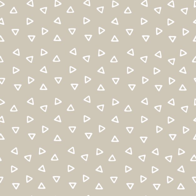 Patrón sin costuras con pequeños triángulos blancos sobre fondo beige para el diseño de superficies y otros proyectos de diseño