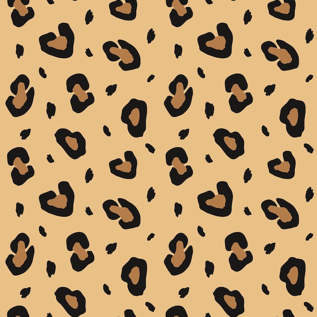 Patrón sin costuras de piel de leopardo Impresión de leopardos dibujada a mano piel de guepardo de animal salvaje textura abstracta