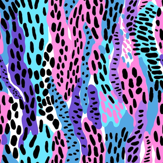 Vector patrón sin costuras de piel de leopardo con textura divertida creativa fondo de pantalla de piel de animal de moda fondo de camuflaje abstracto diseño para tela textil envoltura de papel cartel de cubierta ilustración