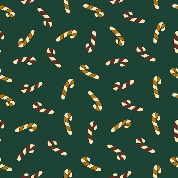 Patrón sin costuras Piruleta de Navidad sobre un fondo brillante. Ilustración vectorial