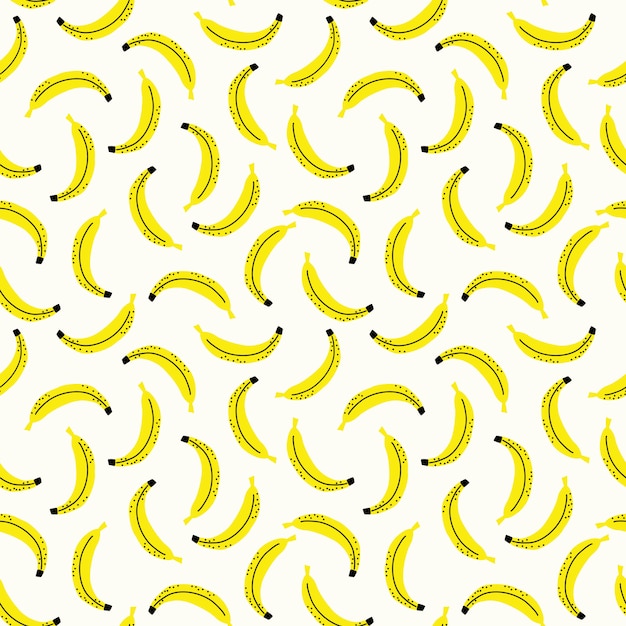 Patrón sin costuras de plátano amarillo.