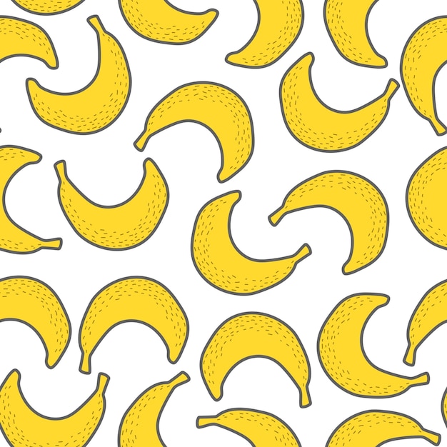 patrón sin costuras con plátanos de dibujos animados