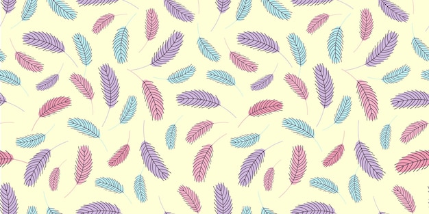 Patrón sin costuras de plumas Patrón Boho con plumas de pollo Ilustración vectorial Diseño para embalajes textiles envoltorios tarjetas de felicitación Impresión en papel