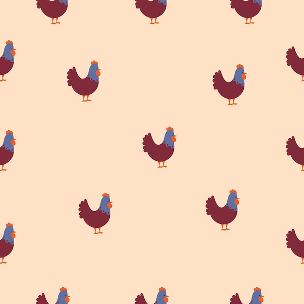 Patrón sin costuras con pollos en un fondo claro Diseño lindo con temática de granja