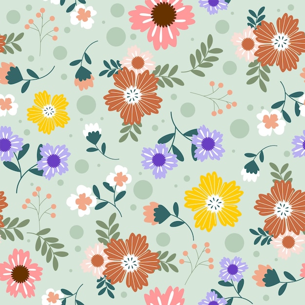 Patrón sin costuras de primavera floral pastel