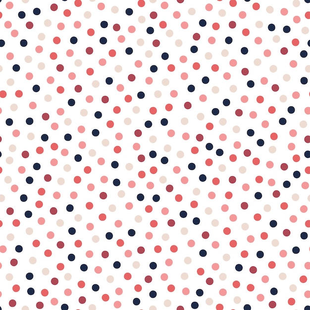 Patrón sin costuras de puntos coloridos con fondo blanco