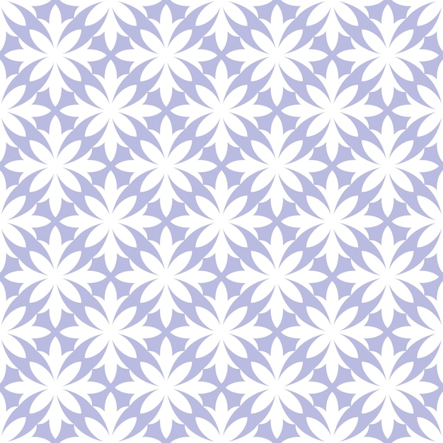 Patrón sin costuras púrpura con flores abstractas blancas