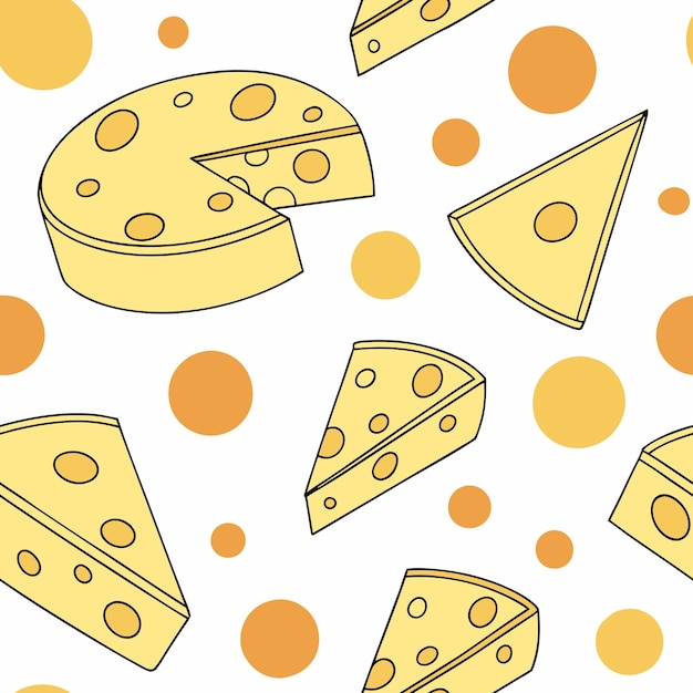 Patrón sin costuras de queso de dibujos animados