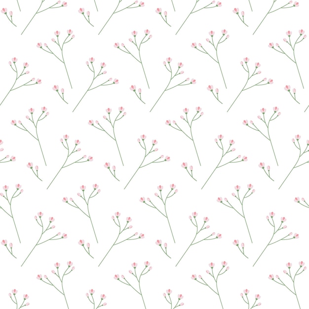 Patrón sin costuras de ramas de flores de primavera en tonos suaves de moda textura de fondo abstracta de primavera